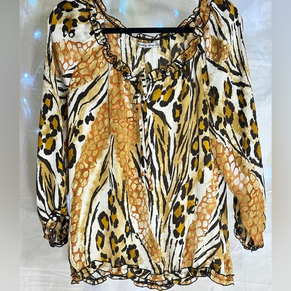 Blouse Signature By Larry Levine - Taille M - Marron - Très Bon état D'occasion